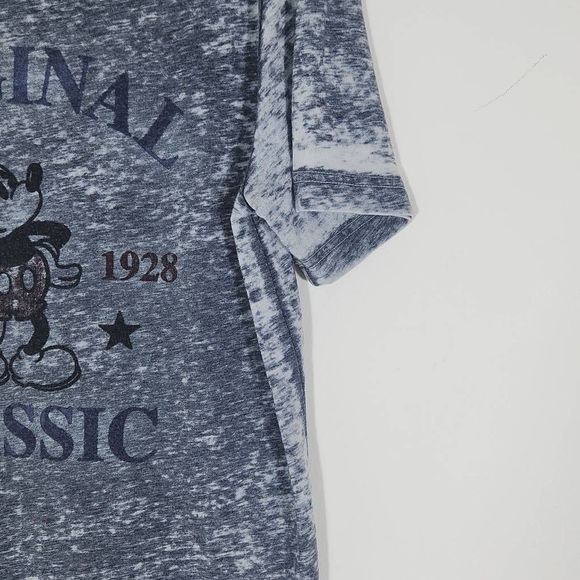 Disney Unisex Gray Burnout Short Sleeve Tee with Classic Mickey Mouse Size Large - Picture 3 of 7